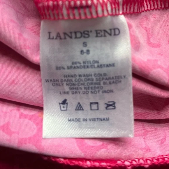 Lands’ End Cerise pink celestial geo tunic swim cover up dress. Size small - Picture 9 of 16